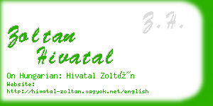 zoltan hivatal business card